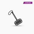 Black war hammer of thor icon in simple design. Royalty Free Stock Photo